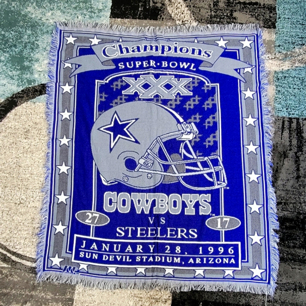 Vintage The Northwest Company Super Bowl Champion Cowboys Blanket